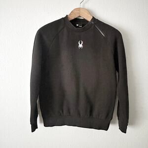 Spyder Women's Black Zip Neck Pullover Crewneck Sweatshirt - Size Small